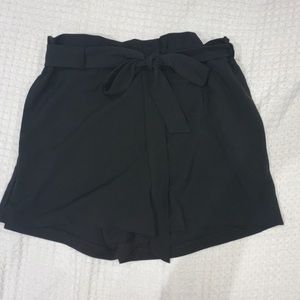 Tie up black shorts